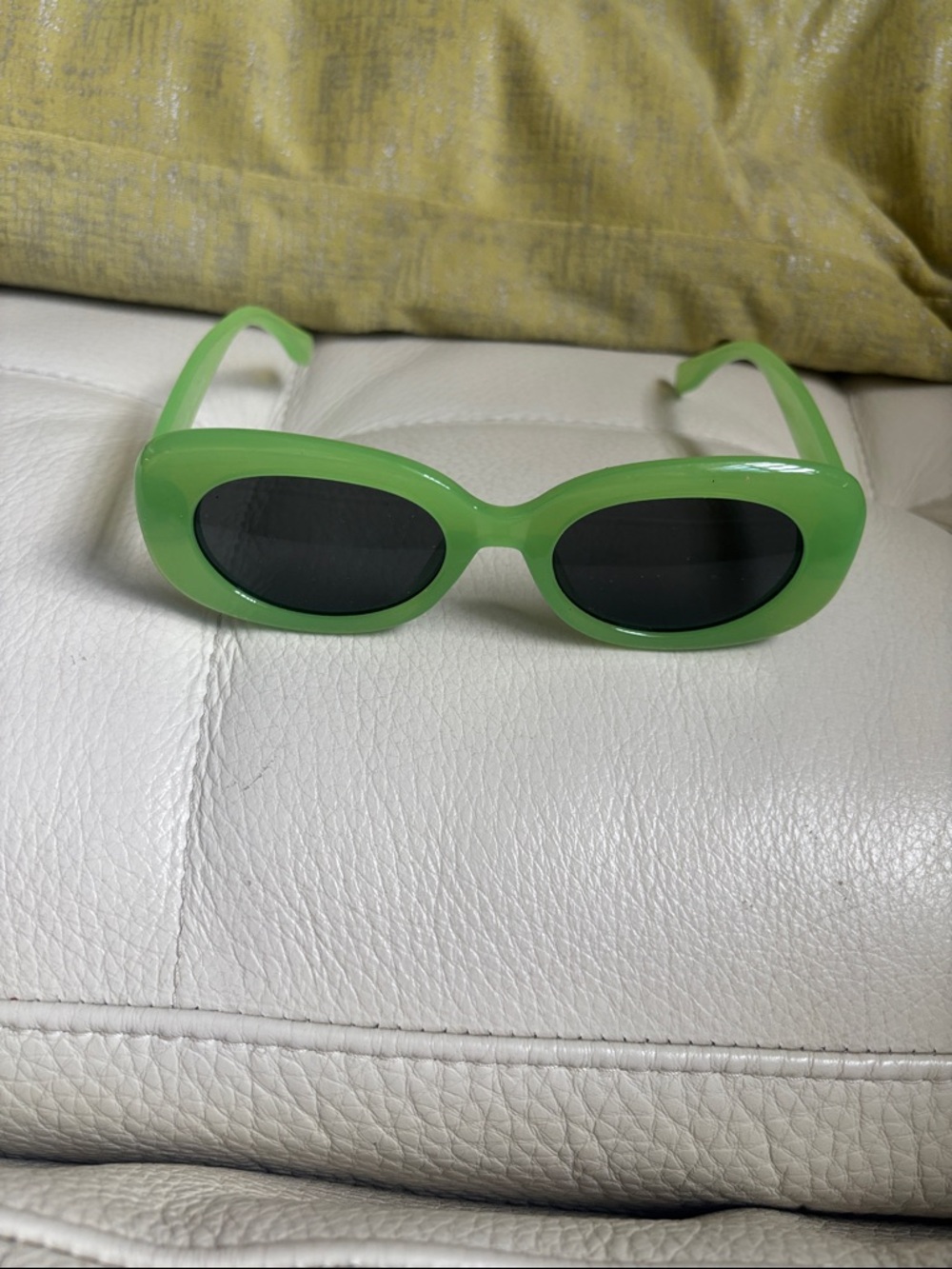 Green Oval Sunglasses